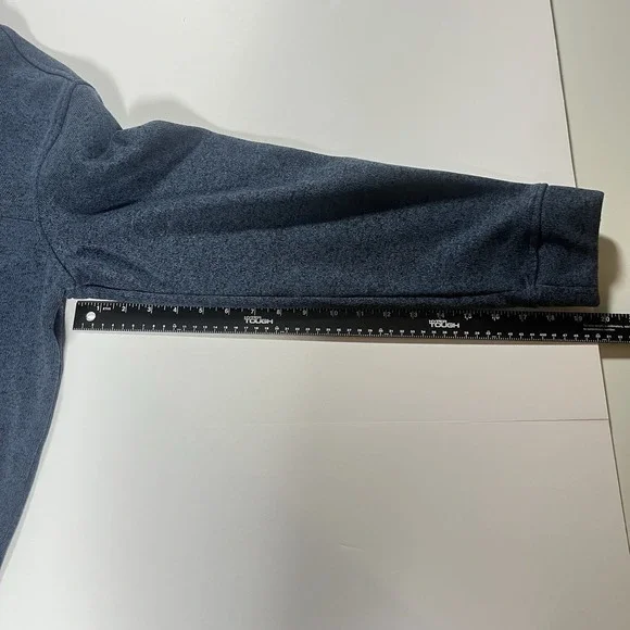 Eddie Bauer Radiator Fleece Mens Snap Mock Pullover XL 1/4 Button Blue Soft - Picture 11 of 12